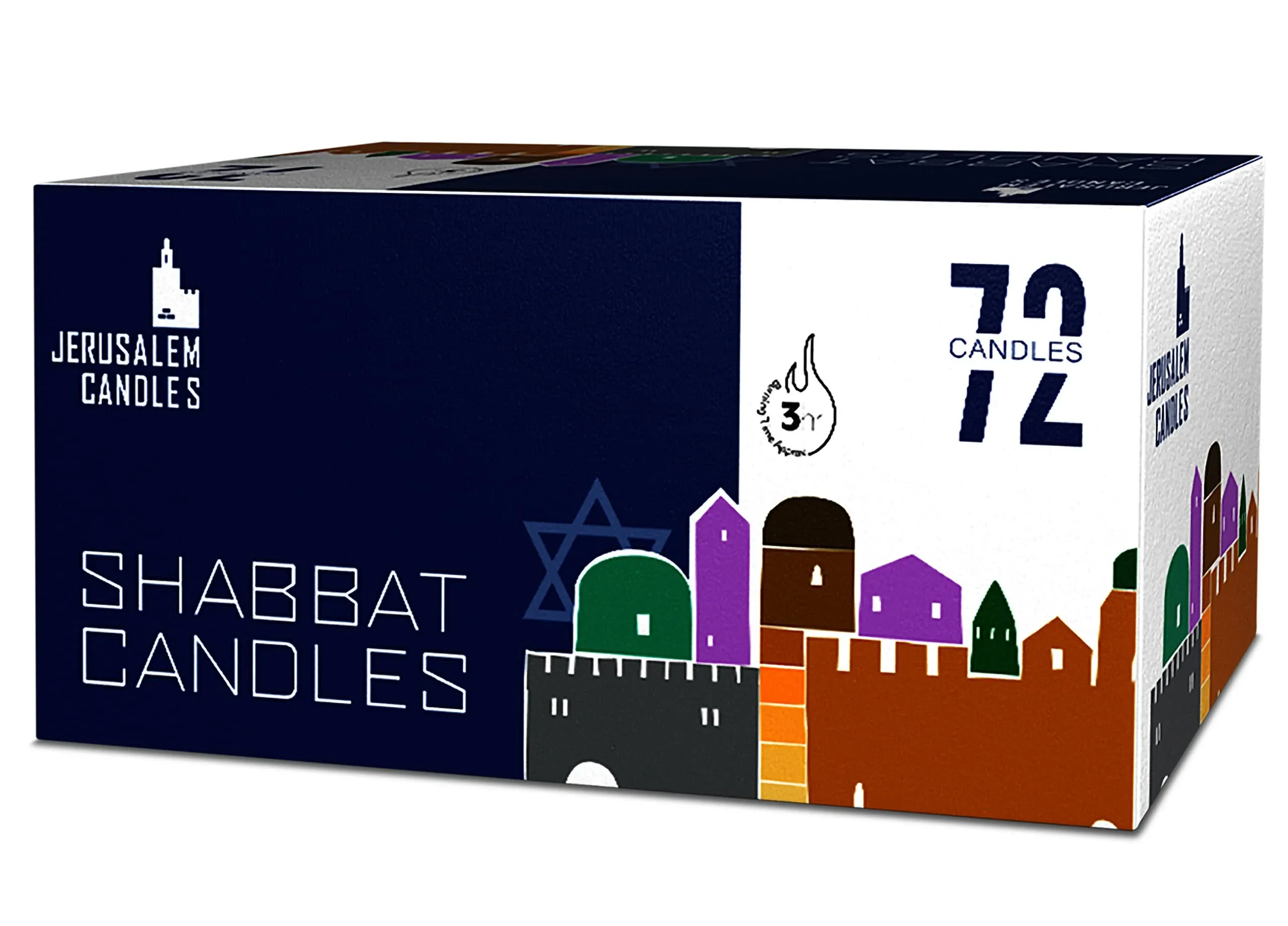 Shabbat Candles - Traditional Shabbos Candles - 3 Hour - 72 Candles