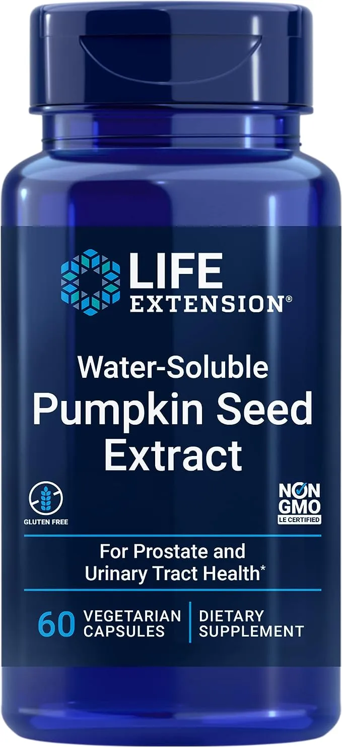 Water-Soluble Pumpkin Seed Extract 60 vcaps By Life Extension