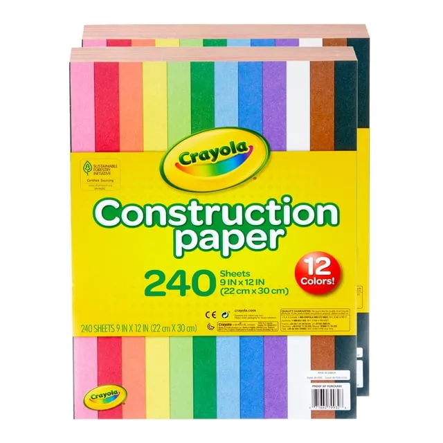 Crayola Construction Paper Assorted Colors 480 99-0013