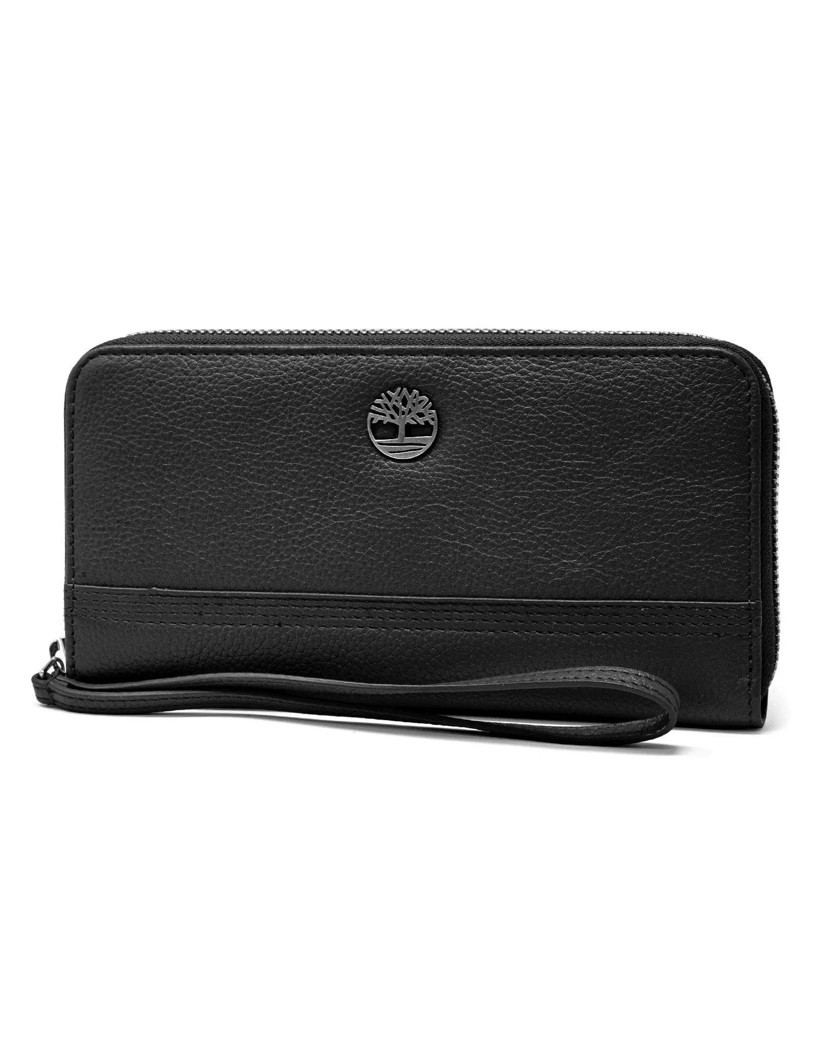 Timberland Women's Leather RFID Zip Around Wallet Clutch with Wristlet Strap