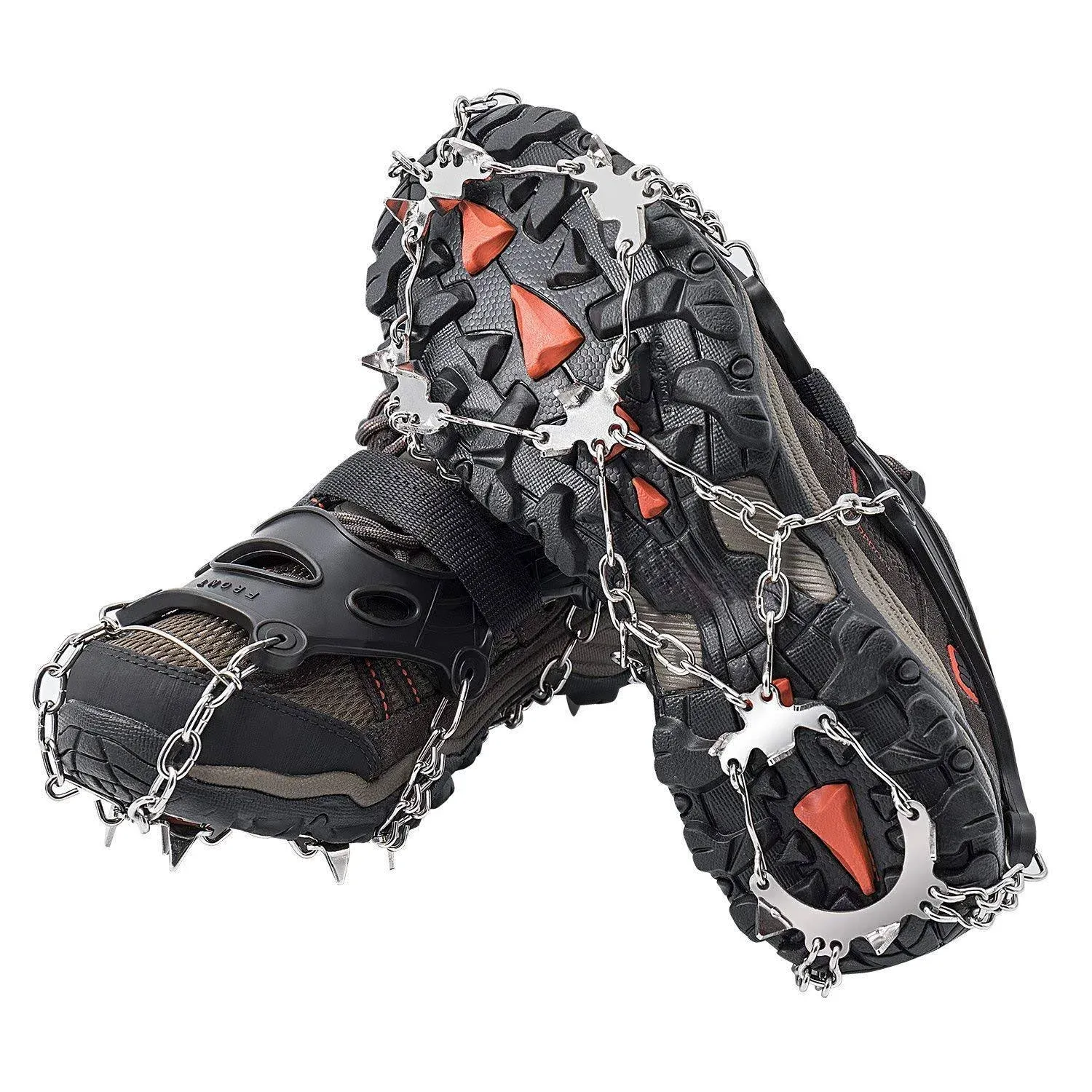 Crampons Ice Cleats Traction Snow Grips Traction Cleats System Safe with Tear-Resistant Gasket Protect for Hiking Fishing Jogging Mountaineering Walking