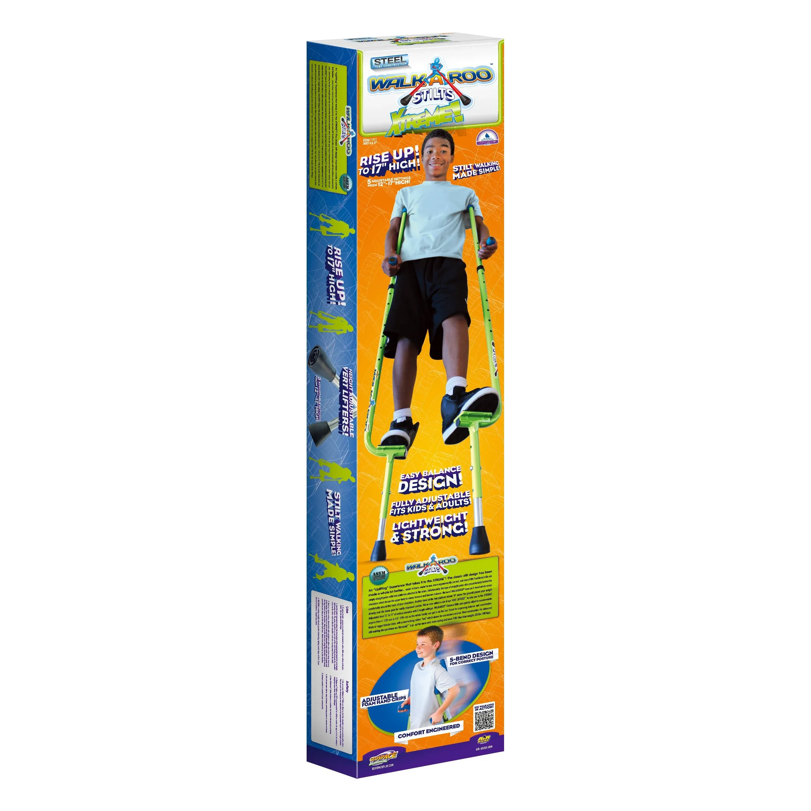 Geospace WALKAROO Xtreme Steel Balance Stilts with Height Adjustable Vert