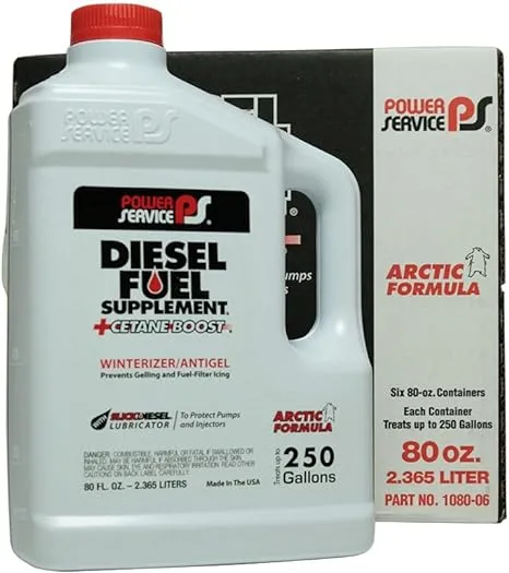 POWER SERVICE PRODUCTS 1080-06 Diesel Fuel Supplement,Amber,80 oz. G5573237