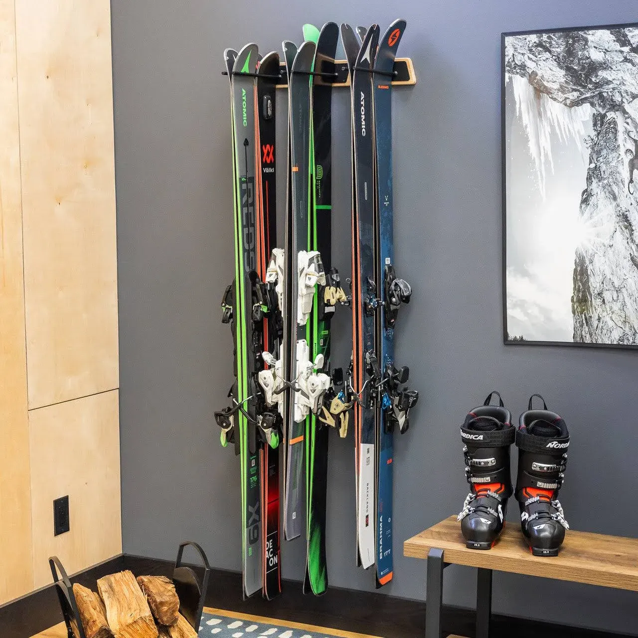 Burlington Ski Storage Rack | Holds 6 Pairs of Skis