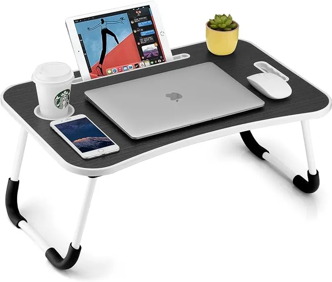 Zapuno Lap Laptop Desk for Bed, Multi-Function Laptop Bed Table with Storage Drawer and Cup Holder, Laptop Lap Desk Laptop Stand Tray Table Breakfast Tray for Eating, Reading and Working