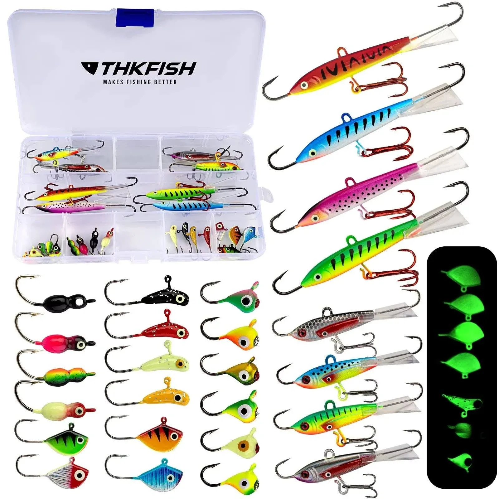 THKFISH Ice Fishing Lures Ice Fishing Jigs Ice Fishing Gear Hard Fishing Lures