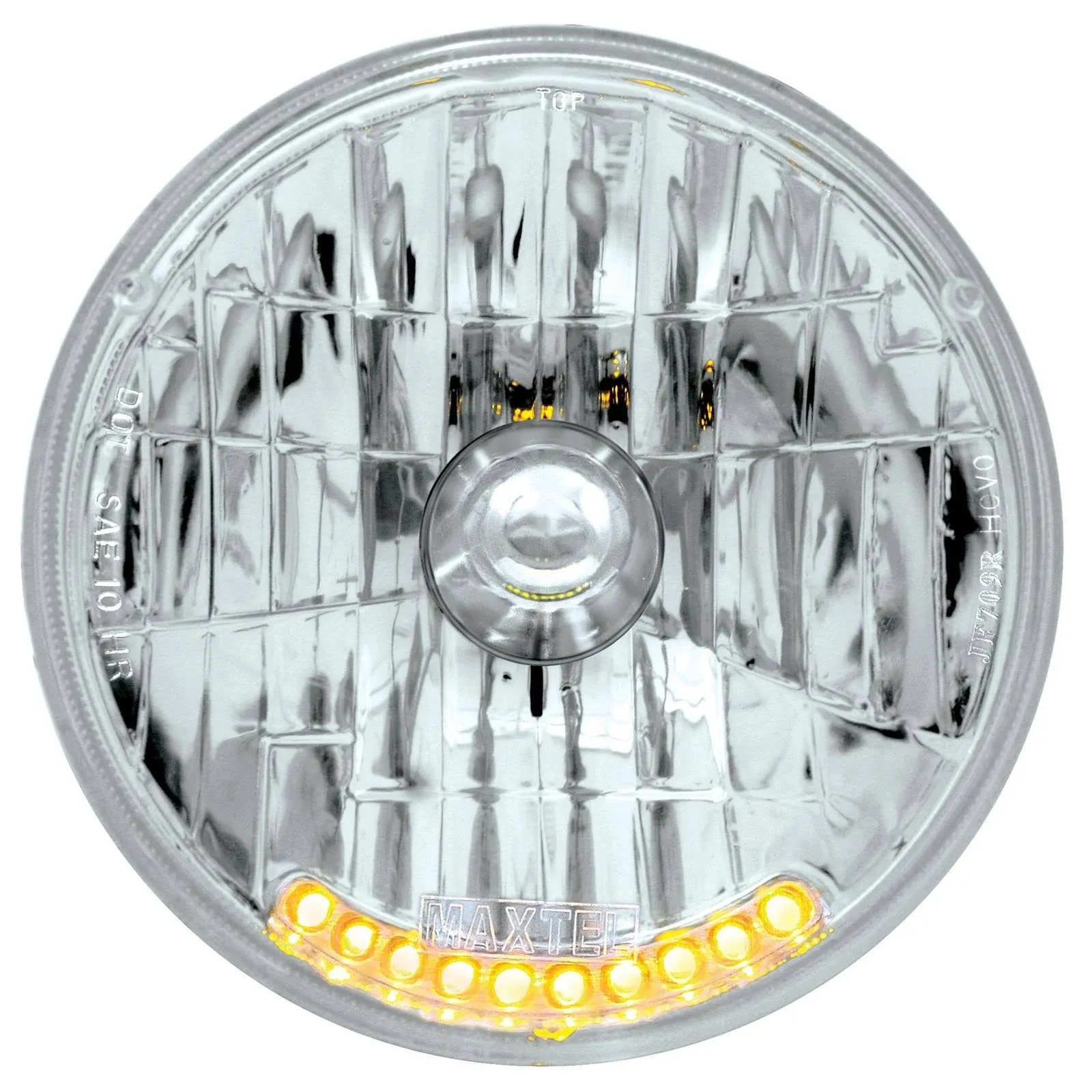 United Pacific S2010LED 7" Crystal Headlight With 10 Amber Led