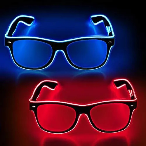 YouRfocus LED Light Up Glasses 2 Pack