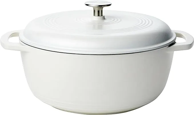 Amazon Basics Enameled Cast Iron Covered Round Dutch Oven