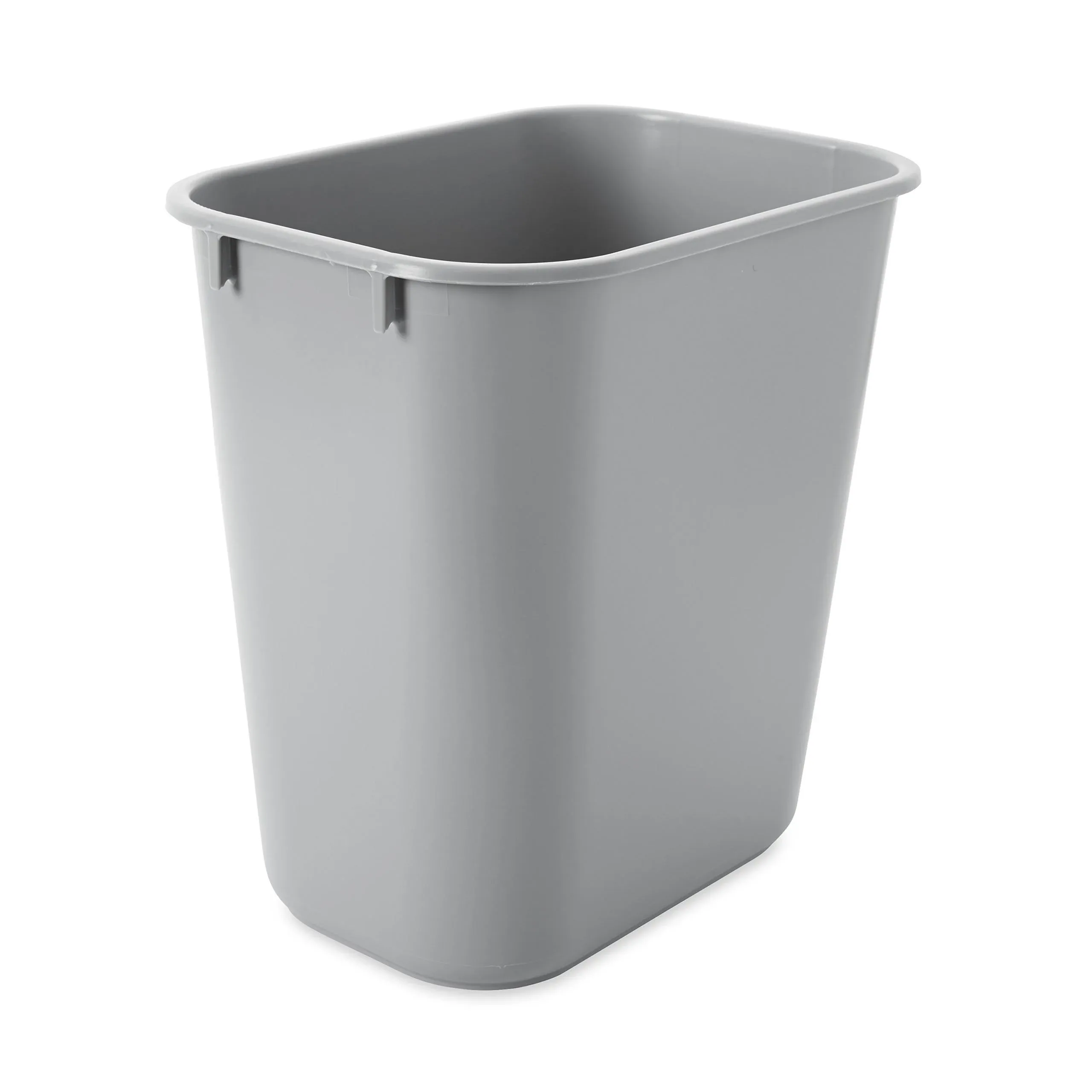 Rubbermaid Commercial Deskside Plastic Wastebasket Rectangular 3.5 Gal Gray