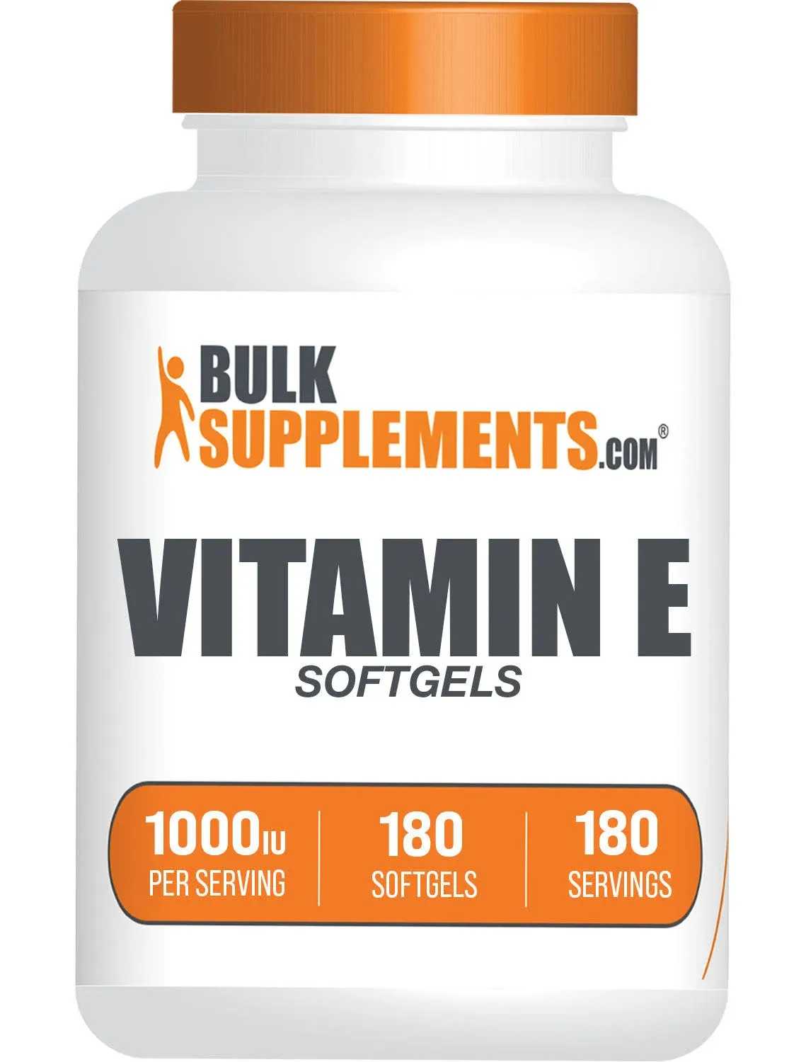 BulkSupplements.com Vitamin E 1000 IU Softgels - Vitamin E Supplement, Essential Antioxidant Support, Vitamin E Softgels - Gluten Free, 1 Softgel per Serving, 180 Count (Pack of 1)