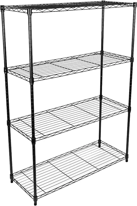 Simple Deluxe 4-Tier Heavy Duty Storage Shelving Unit, Black, 36Lx14Wx54H inch, 1 ...