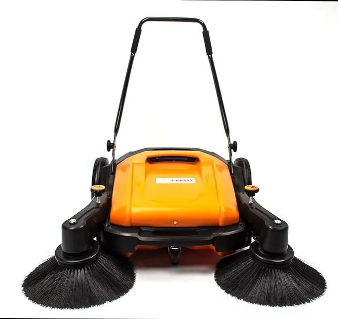 RT980 Industrial Floor Sweeper with Triple Brooms, 38" Outdoor and Indoor Sweeper, 38,000 Square feet per Hour, 12 gal Waste Container