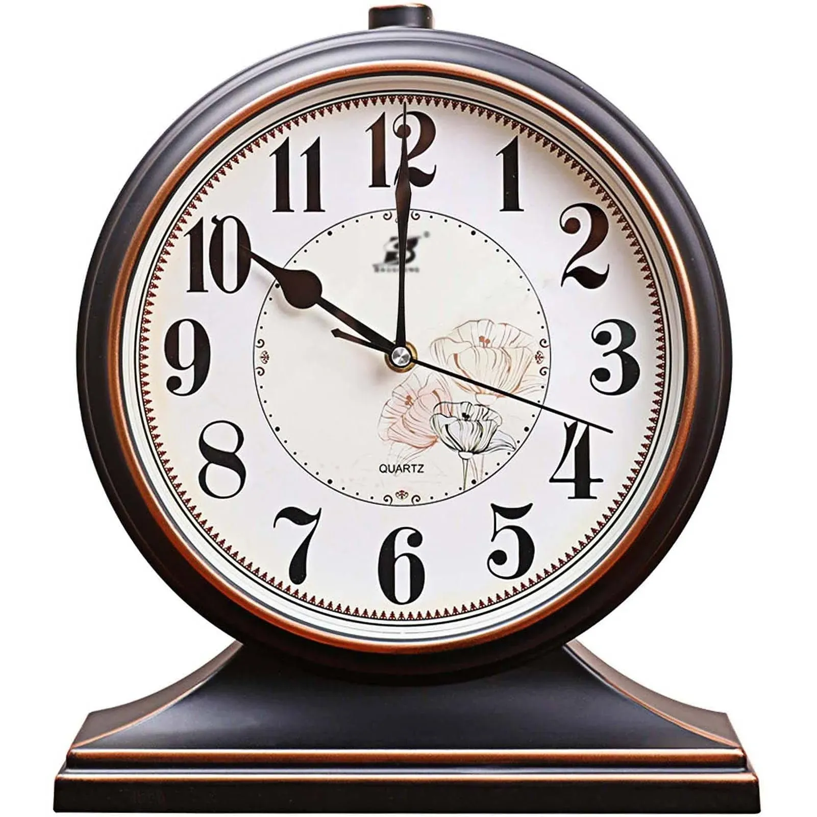 rnuie Desk Clock for Table Decor, Retro Mantel Clock Battery Operated for ...