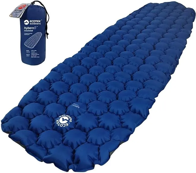 EcoTek Outdoors Insulated Hybern8 4 Season Ultralight Inflatable Sleeping Pad ...