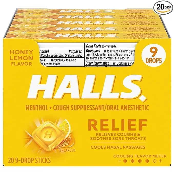 Halls Honey Lemon Cough Drops