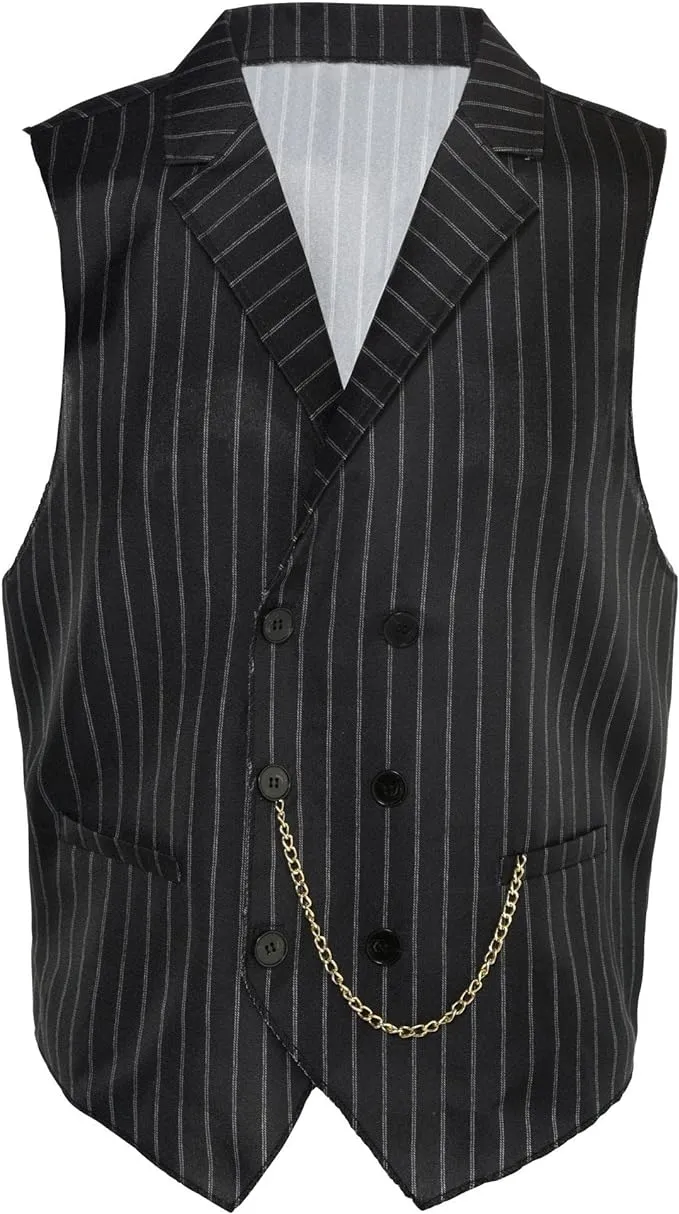 Amscan Roaring 20s Gangster Vest Halloween Costume for Men, Gatsby Party, Large/Extra Large, With Gold-Tone Chain Accent