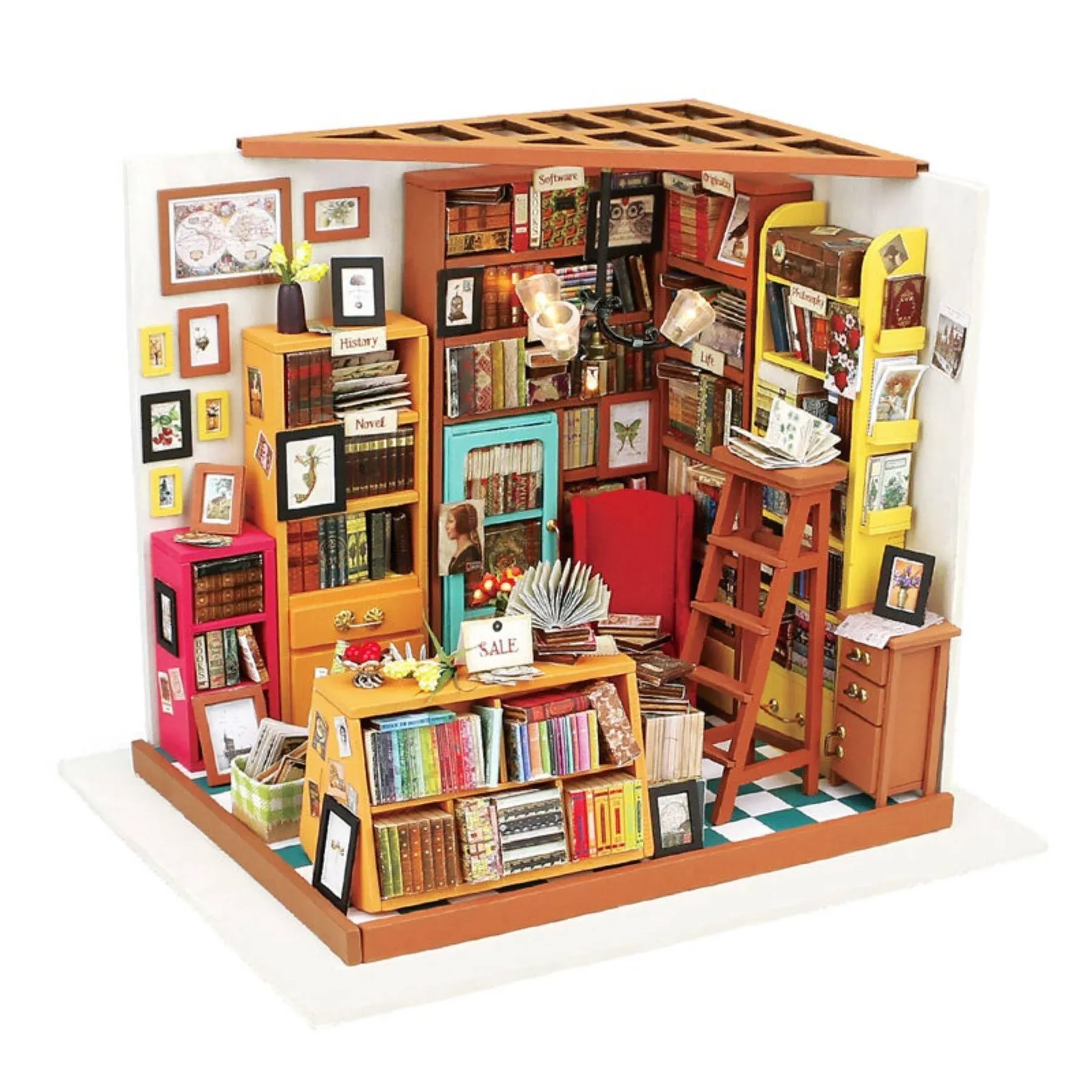 Rolife Library Sam's Study DIY Miniature House