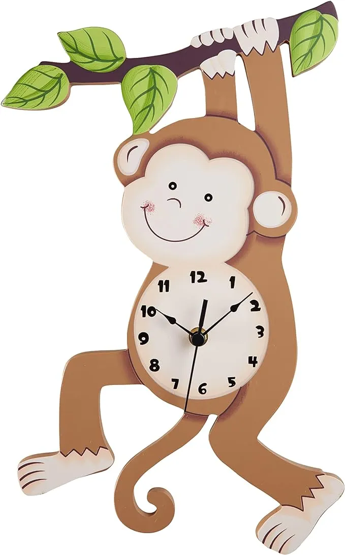 Fantasy Fields - Sunny Safari Monkey Wall Clock - New In Box