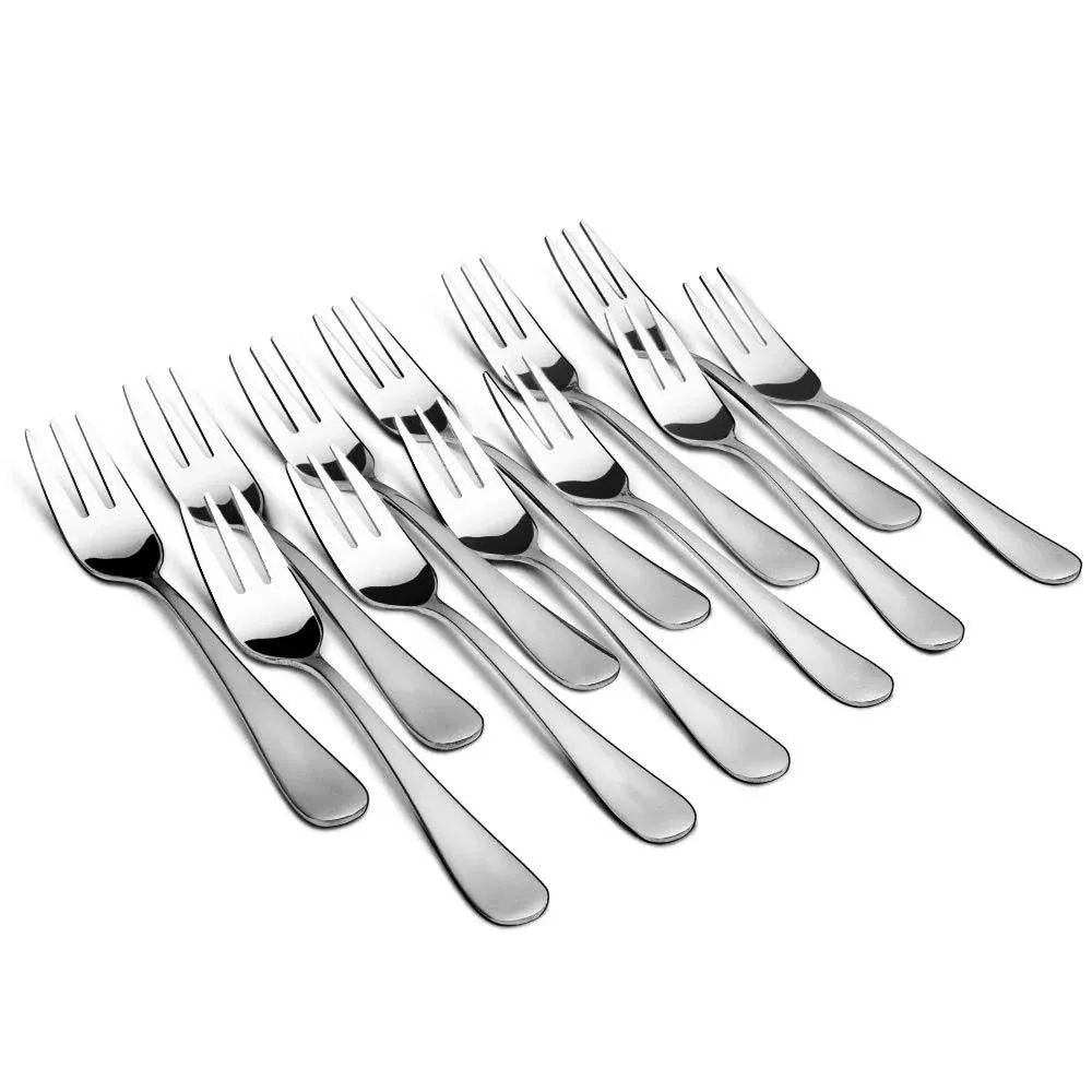 Snamonkia Appetizer Small Forks Set of 12, 5.4 Inches, Dessert Forks Stainless Steel, 3-Tine Portable Cocktail Salad Fruit Forks for Party Travel