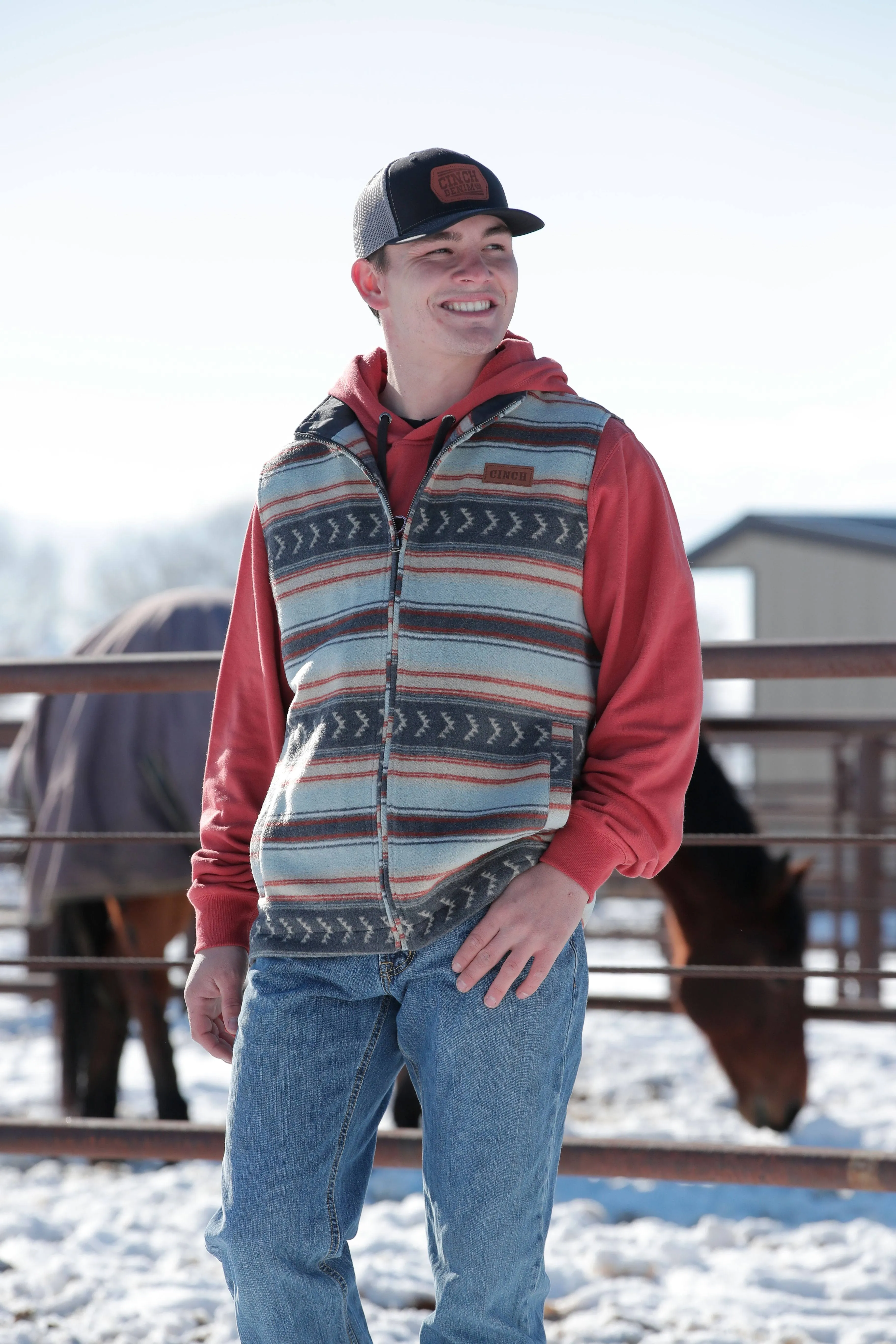 Cinch Men's Multi Colored Wooly Vest