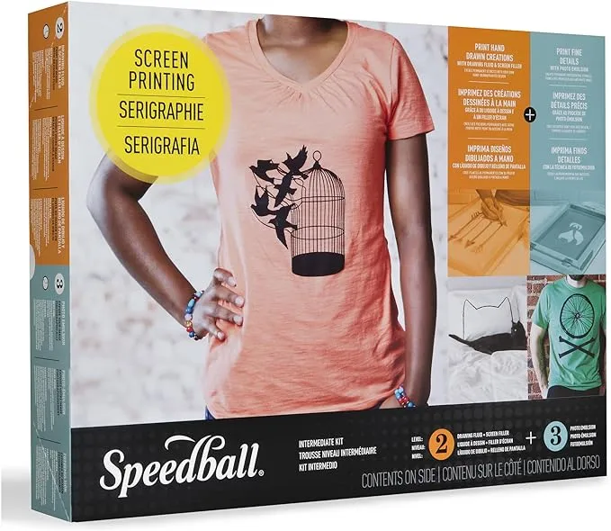 Speedball Intermediate Kit for Screen Printing, Includes Screen, Squeegee, Ink, Diazo Photo Emulsion & Sensitizer