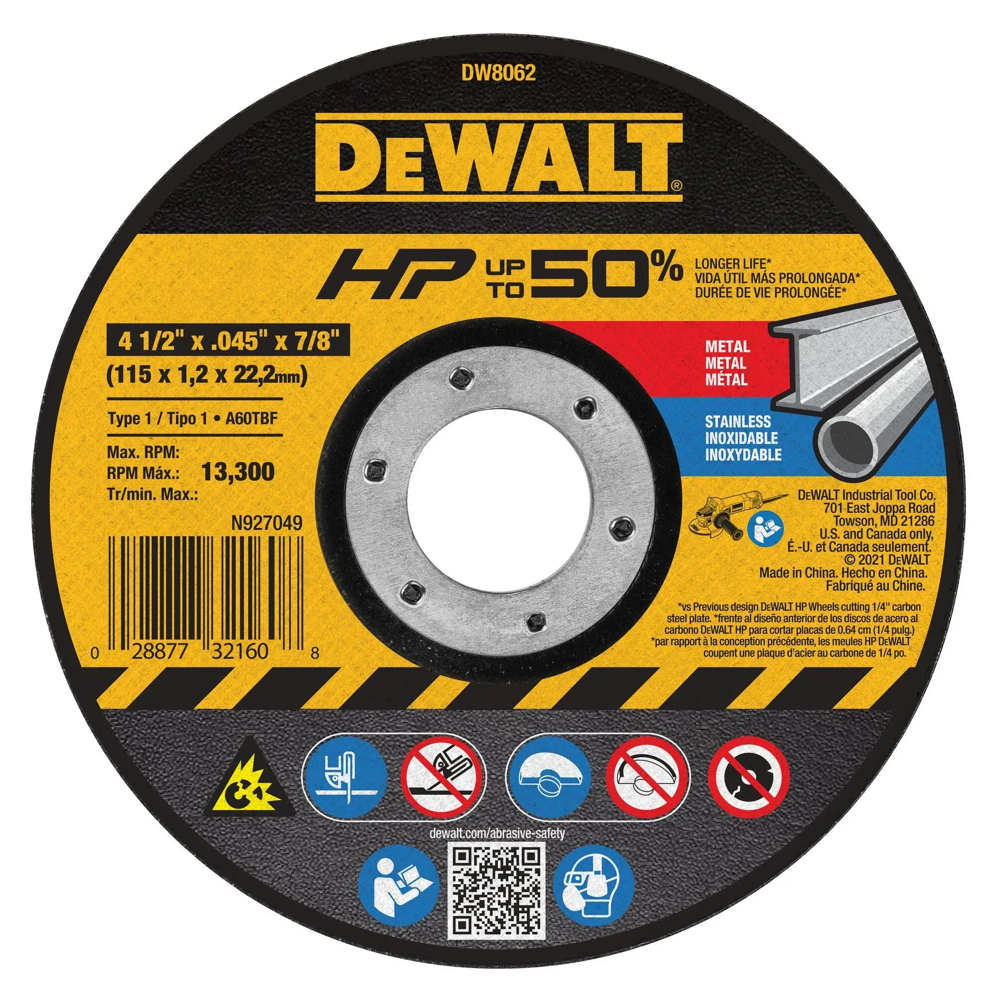 Dewalt DW8062 Cutting Wheel