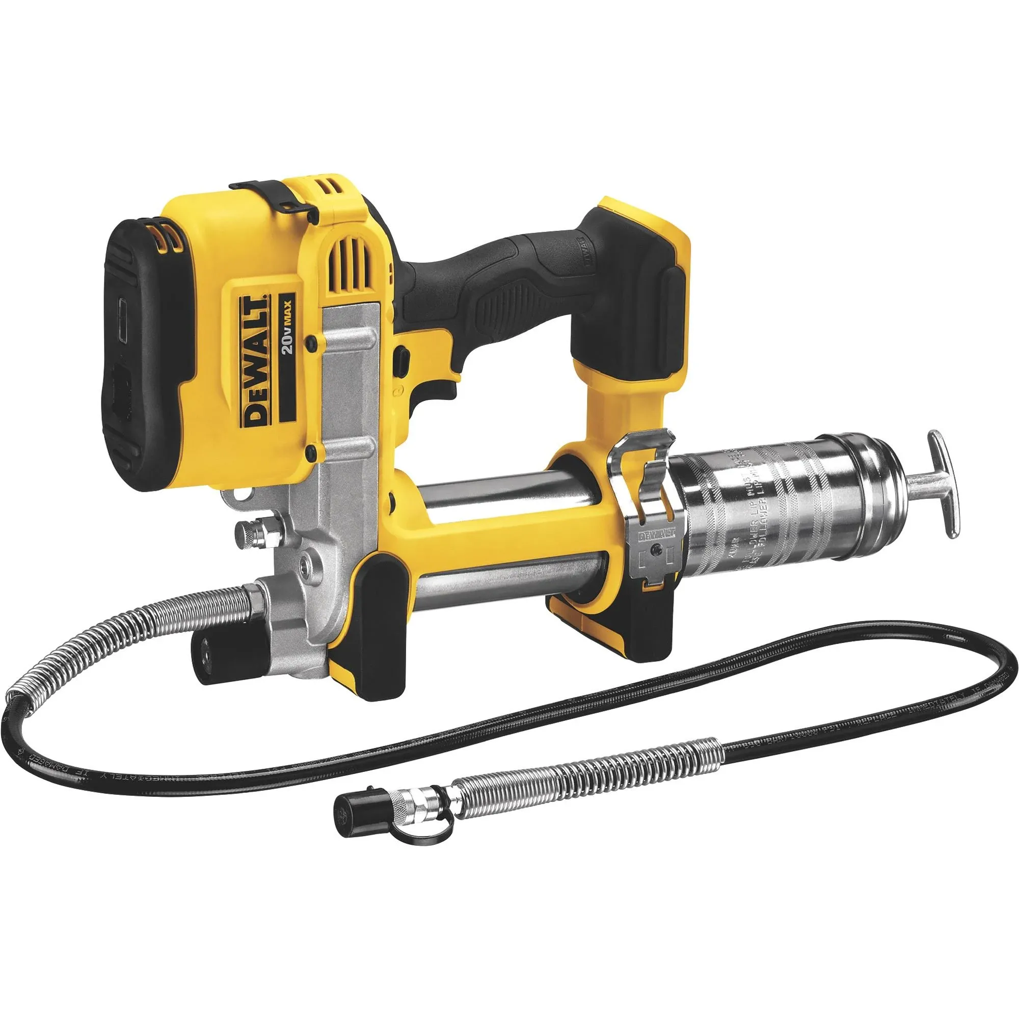 DEWALT 20V MAX Grease Gun, Cordless, 42” Long Hose, 10,000 PSI, Variable Speed Triggers, Bare Tool Only (DCGG571B), Black/Yellow, Large