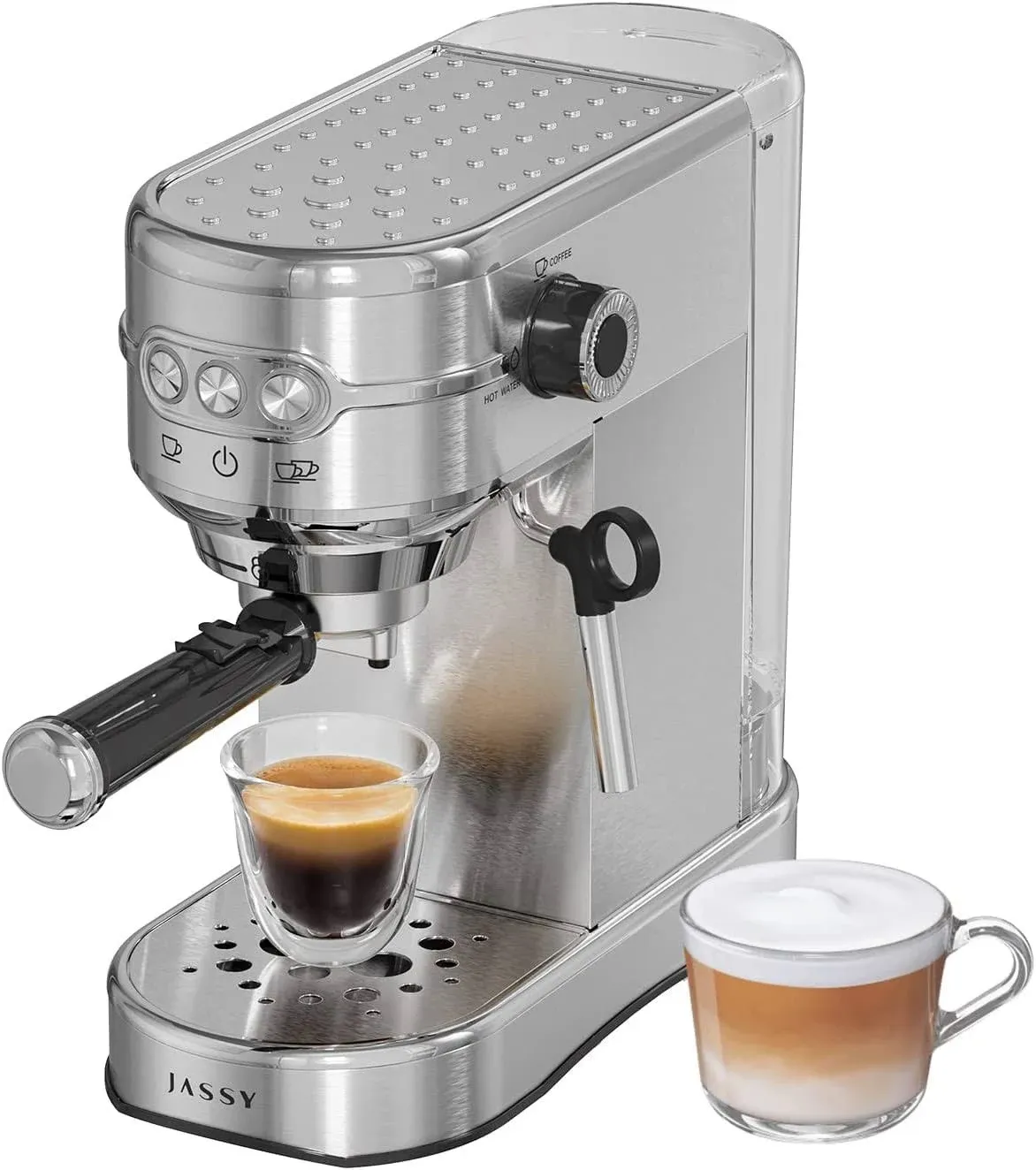 Jassy Espresso Coffee Maker 20 Bar Latte Machine with Milk Frother for Espresso ...