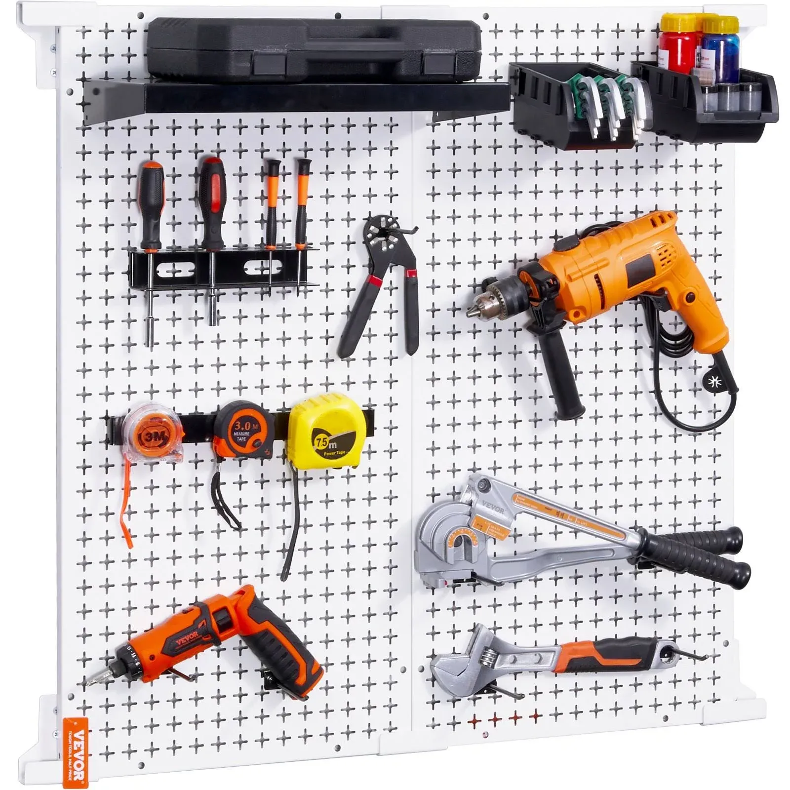 VEVOR Pegboard Wall Organizer 32"x32" 330LBS Garage Pegboard Organizer Kit 25PCS - Contemporary - Garage And Tool Storage - by VEVOR OFFICIAL STORE | Houzz