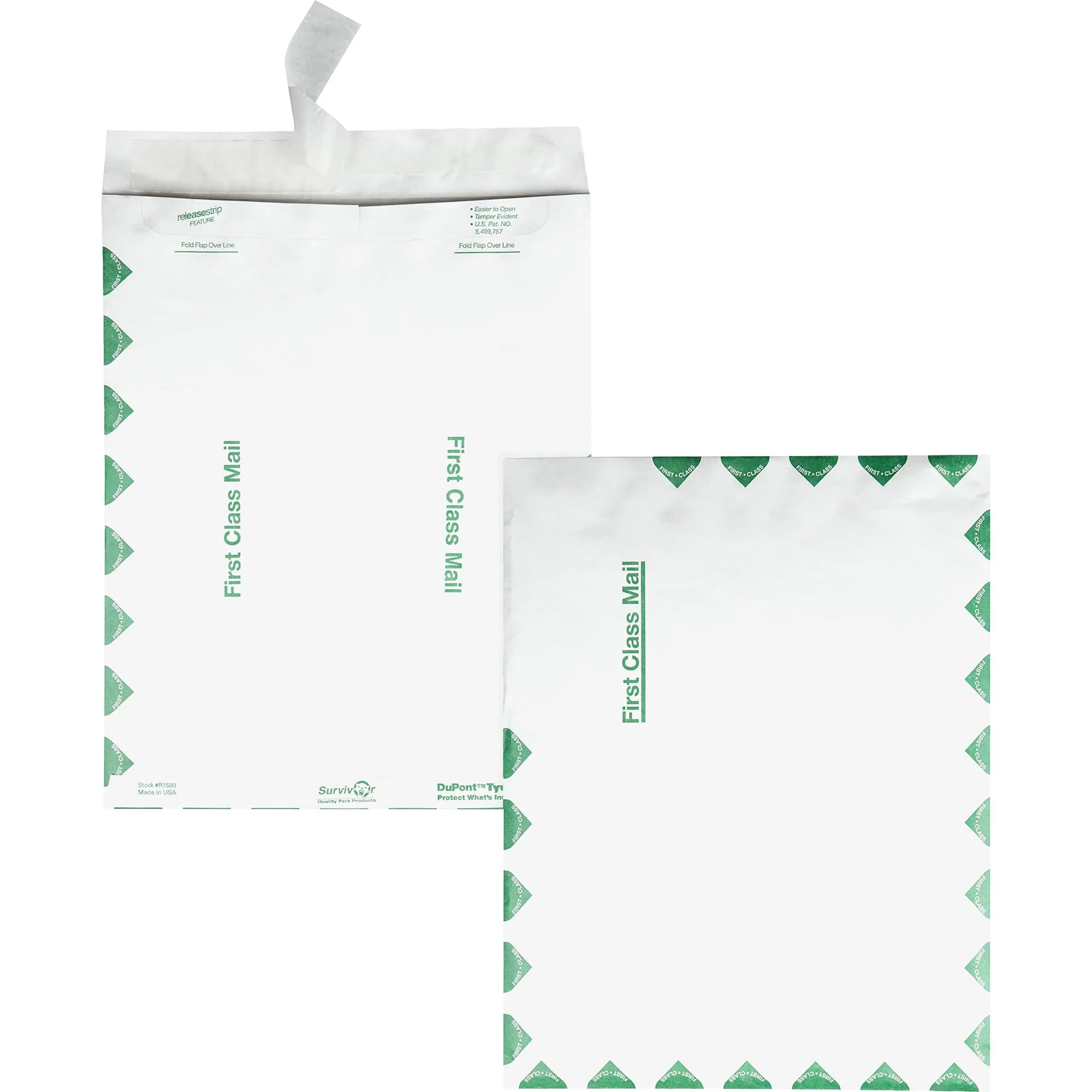 Quality Park Products Tyvek Usps First Class Envelopes, White - 100 count