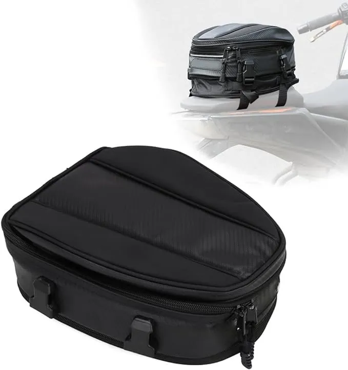 Motorcycle Tail Bag Waterproof Rear Seat Bag Luggage Bag Saddle Bags Multifunctional PU Leather Motorcycle Bag Sports Bike 15 Liters, Men's, Size: