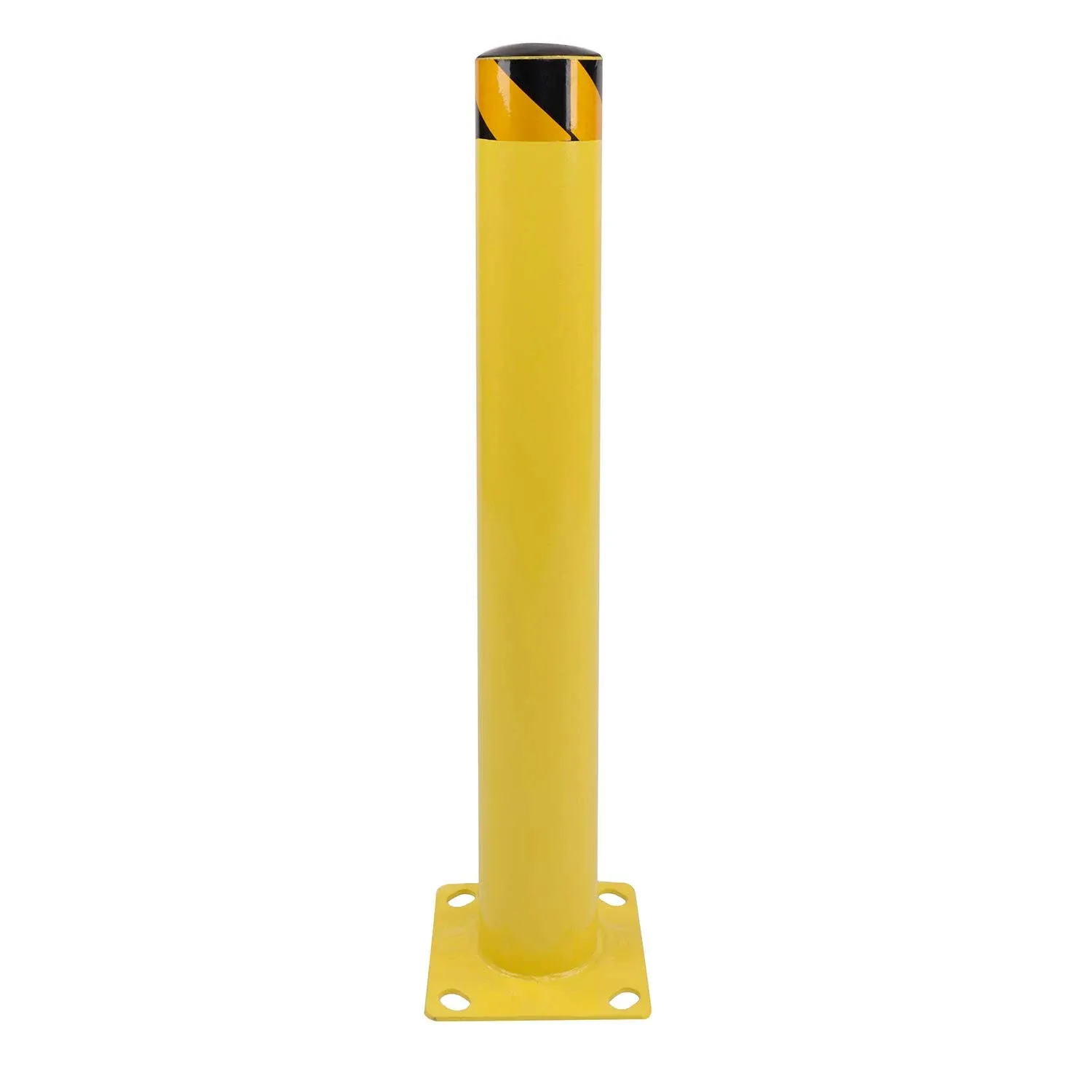 Bisupply Safety Bollard Post 36in - Yellow Pipe Bollards Steel Parking Barrier