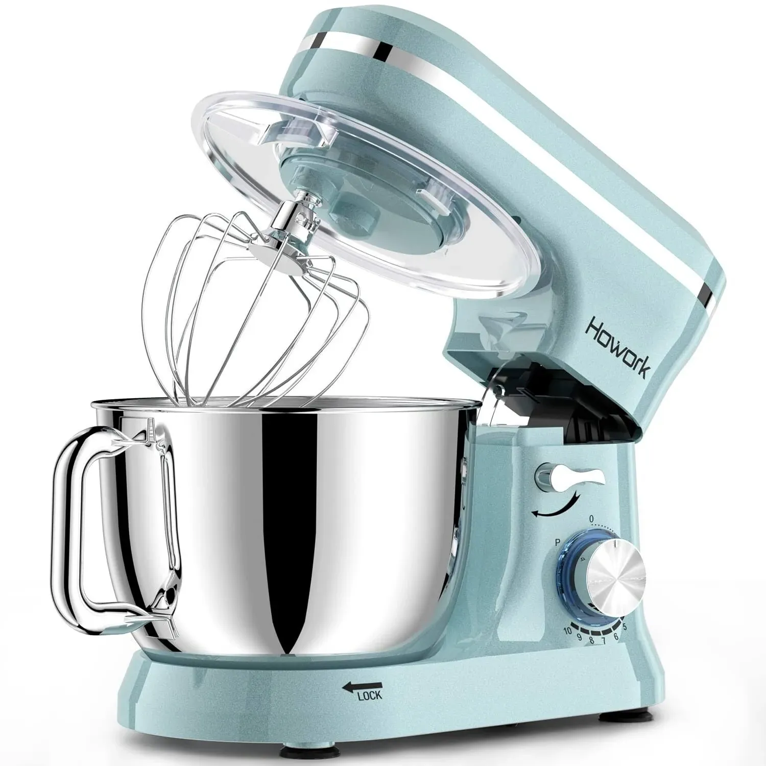 Electric Stand Mixer,10+p Speeds with 6.5qt Stainless Steel Bowl,Dough Hook, Wire ...