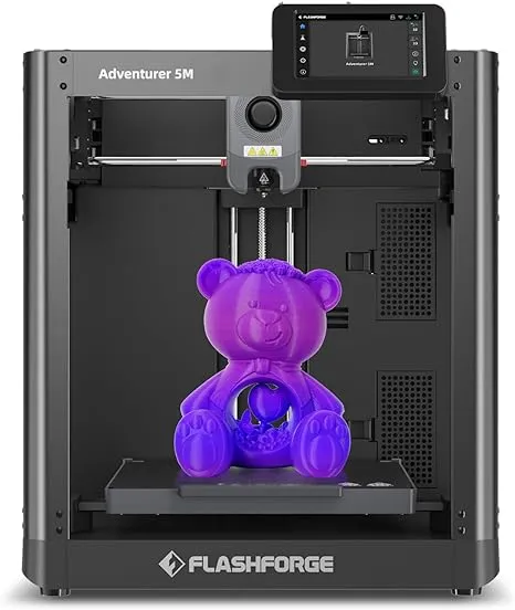 Flashforge Adventurer 5M 3D Printer, 600mm/s High Speed 3D Printer, 8.7 x 8.7 x 8.7'', Black