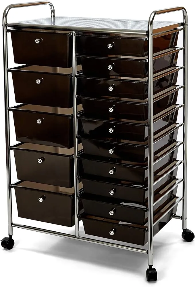 Seville Classics 15-Drawer Organizer Cart