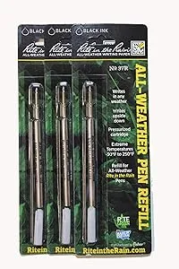 Rite in The Rain All Weather Pen Refill, Black (3 Pack)