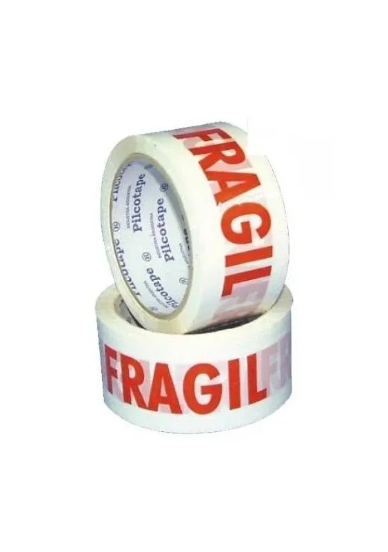 6 Rolls Fragile Handle with Care Carton Box Shipping Sealing Tape, 2 Inch x 110 Yards Adhesive Tape, 2.0 Mil Thick, Red/White, for Packaging, Shipping