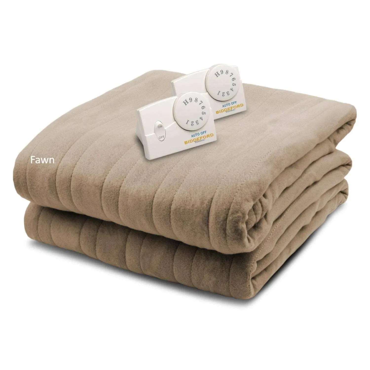 BIDDEFORD BLANKETS Comfort Knit Electric Heated Blanket with Analog Controller, Full, Fawn