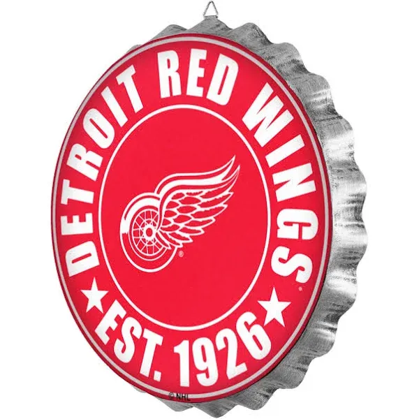 Detroit Red Wings NHL Bottle Cap Wall Sign