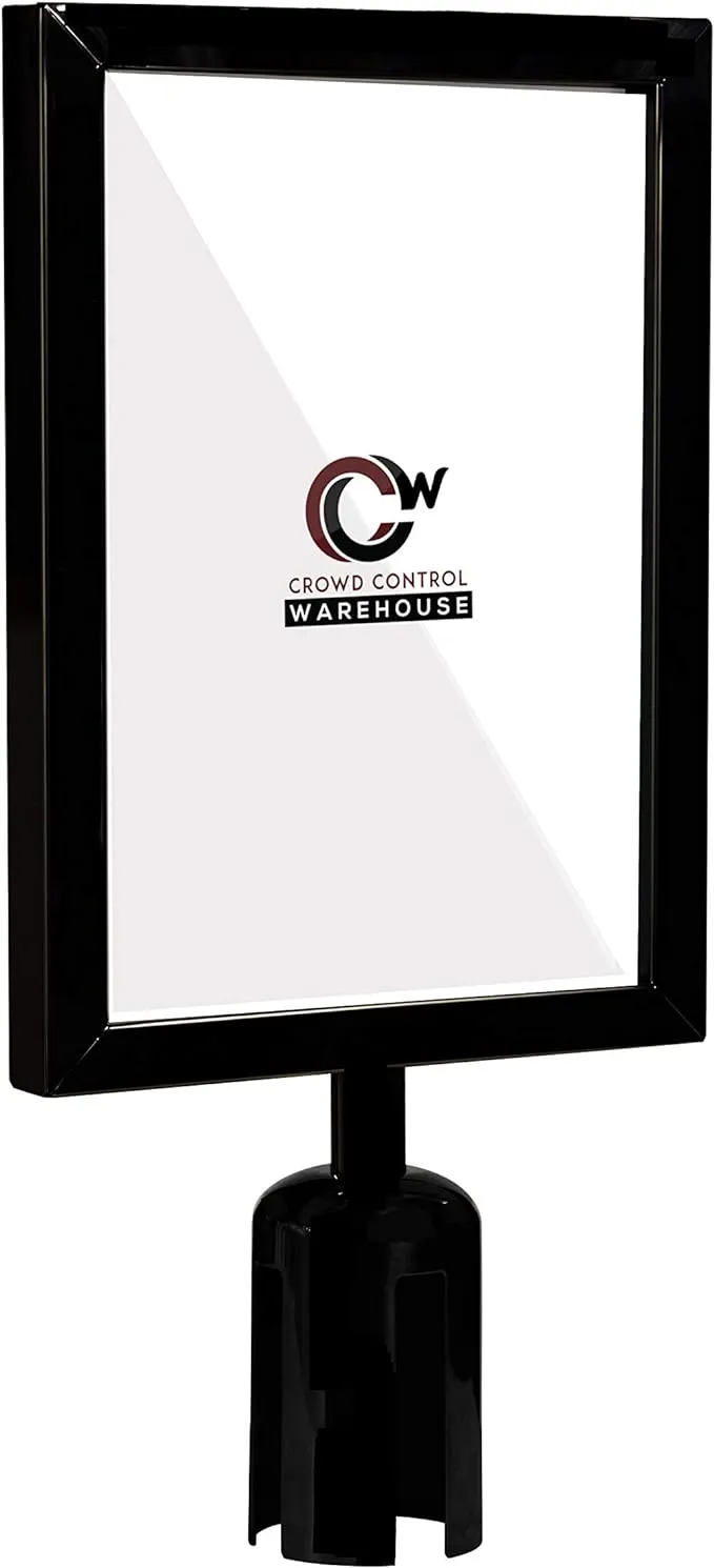 Crowd Control Warehouse Stanchion Post Top Sign Frame, 8.5 x 11 inch Vertical ...