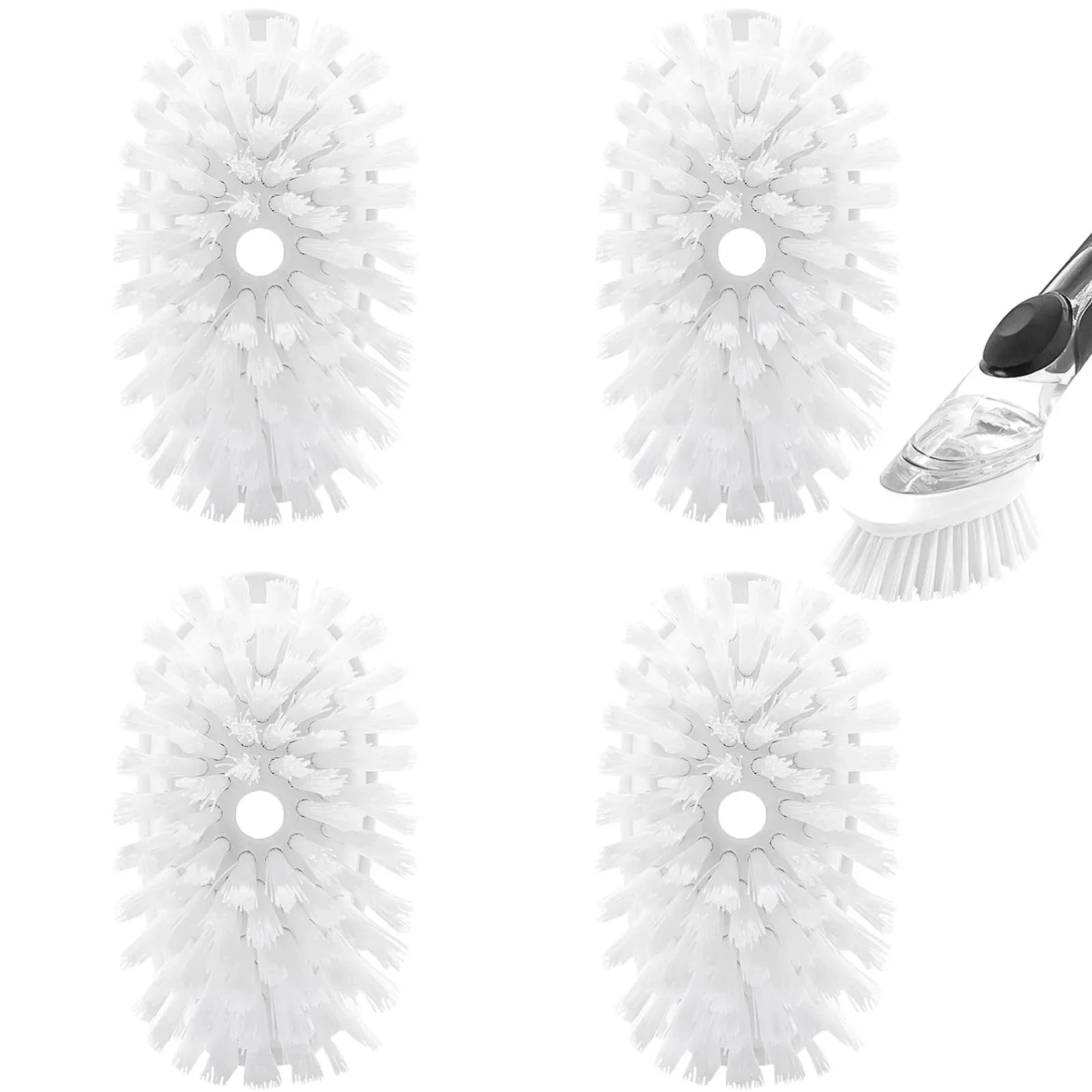 Dish Brush Refill, 4 Pack Soap Dispensing Dish Brush Refills, Dish Brush Replacement Head for OXO Dish Brush, Brush Dispenser Refill Fits Soap Dispensing Handle