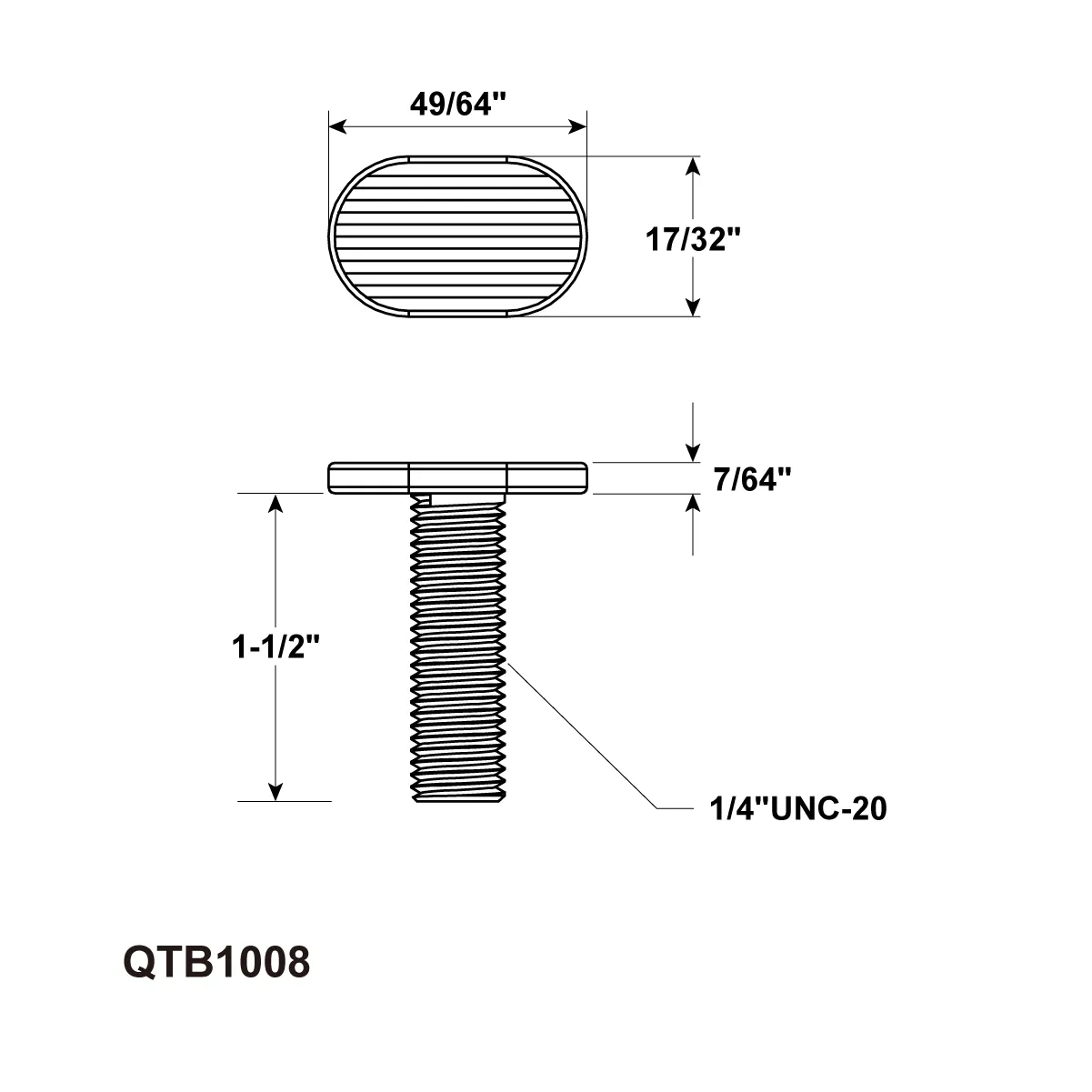 USA Made T-Slot Bolts 1/4”-20 Thread Size T-Bolts, 20 Pack (3")