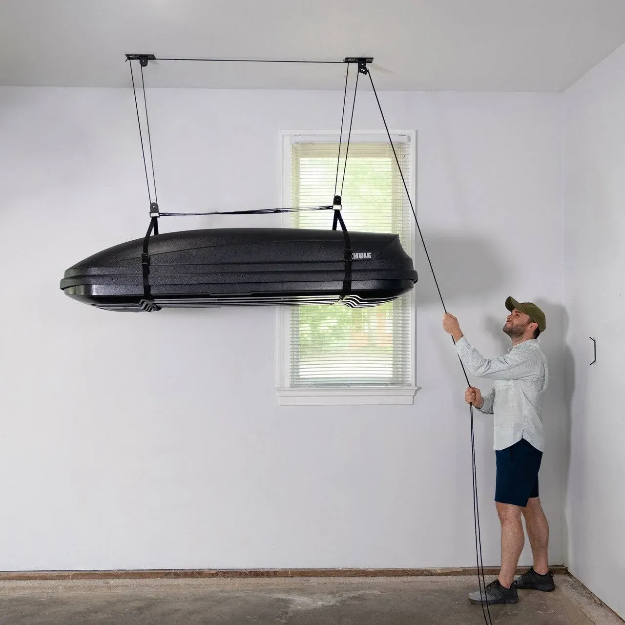 StoreYourBoard Essential Cargo Box Garage Ceiling Storage Hoist | Holds Up to 150 lbs