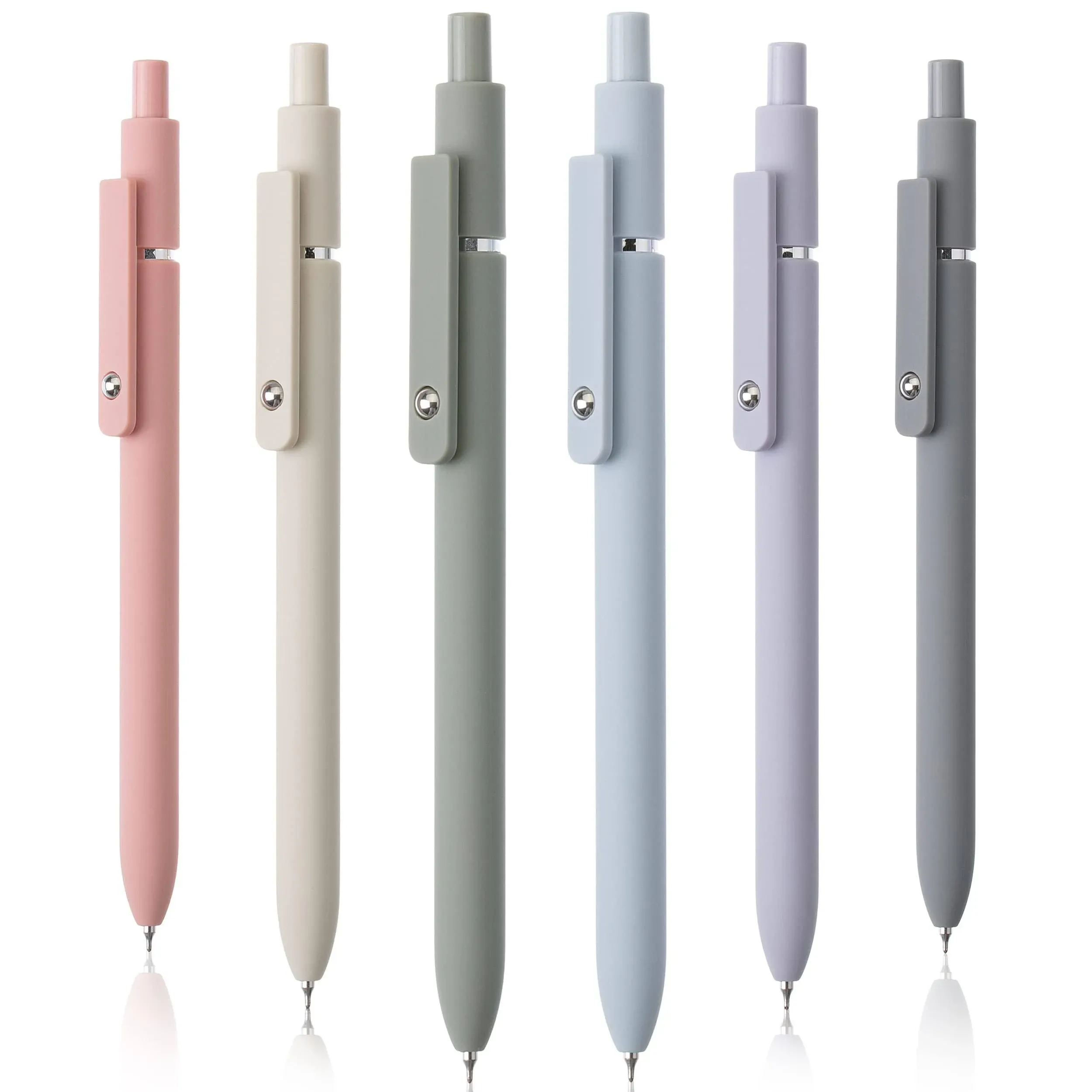 Mr. Pen- Retractable Gel Pens, 6 Pack, Morandi Barrels, Japanese Black Gel Pens ...