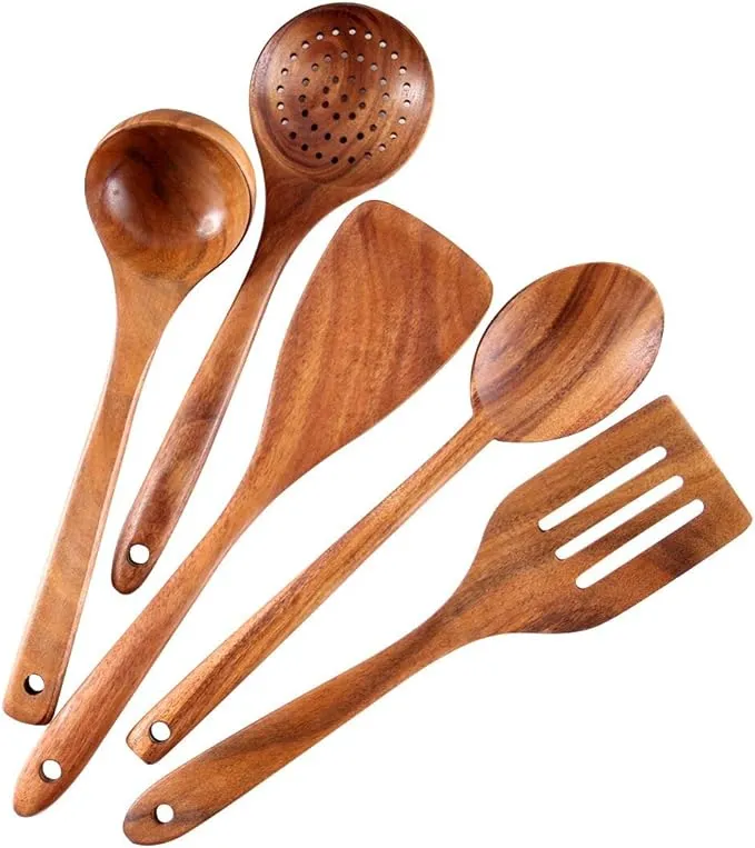 Healthy Cooking Utensils Set,Tmkit Wooden Cooking Tools - Natural Nonstick Hard ...