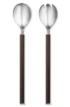 Bernadotte 2-piece Salad Server Set In Silver/ Brown