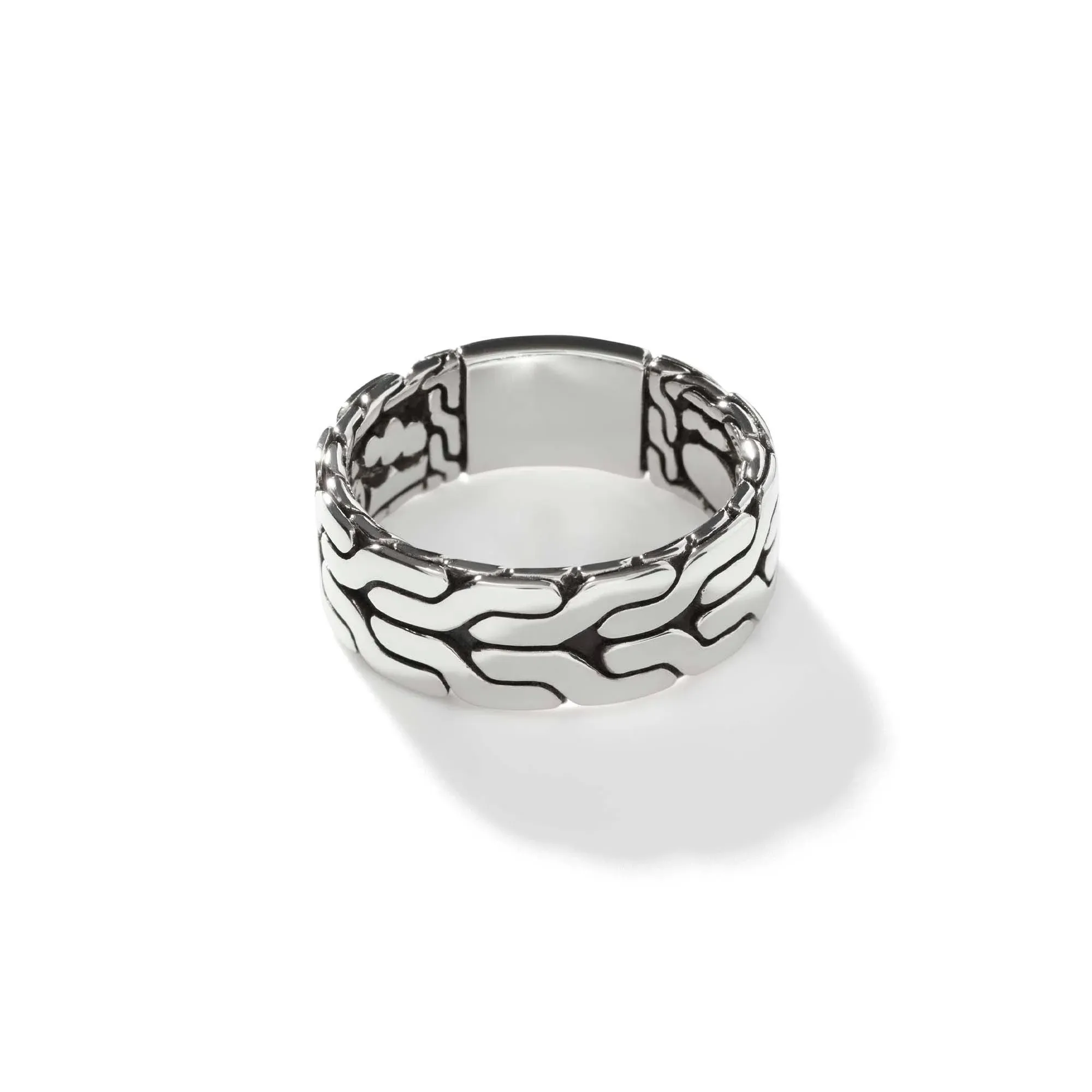 Shop John Hardy Classic Chain Band Ring In Silver Multi