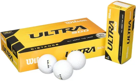 Wilson Ultra 500 Distance Golf Balls - 15 Pack