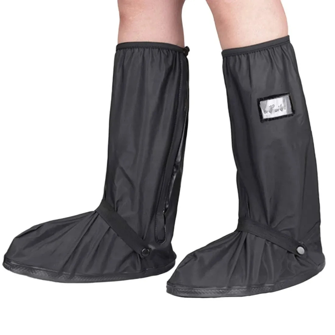 KRATARC Waterproof Shoes Covers Foldable Rain Boot Reflective XX-Large, Black 